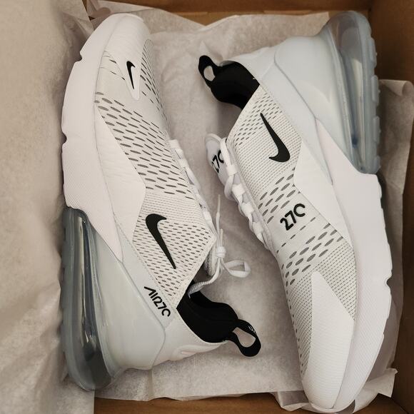 Nike Men\'s Air Max 270 Shoes, White/Black-White, 13 main image 8
